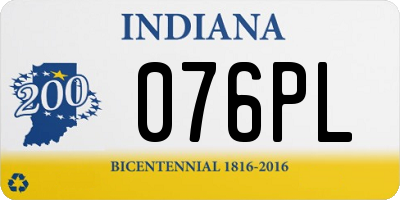 IN license plate 076PL