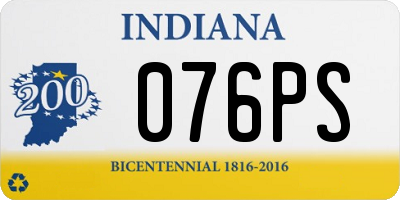 IN license plate 076PS