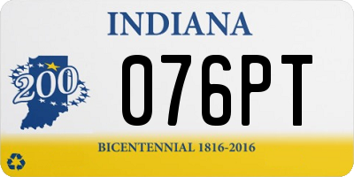 IN license plate 076PT