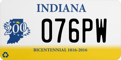 IN license plate 076PW