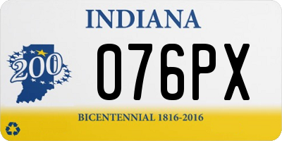 IN license plate 076PX