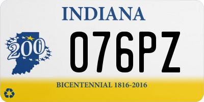 IN license plate 076PZ
