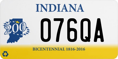 IN license plate 076QA