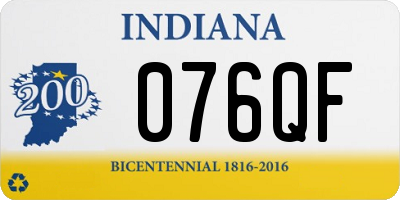 IN license plate 076QF