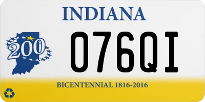 IN license plate 076QI