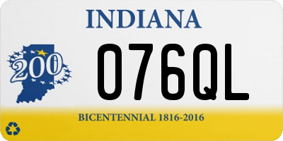 IN license plate 076QL