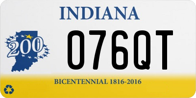 IN license plate 076QT