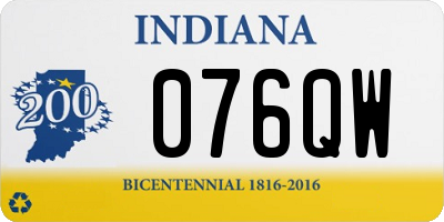 IN license plate 076QW