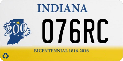 IN license plate 076RC