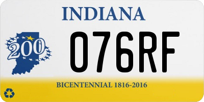 IN license plate 076RF