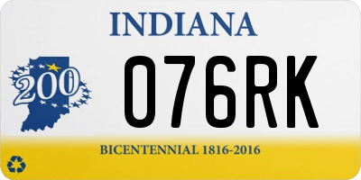 IN license plate 076RK