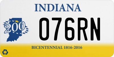 IN license plate 076RN