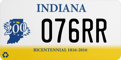 IN license plate 076RR