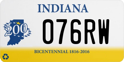 IN license plate 076RW
