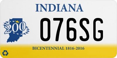 IN license plate 076SG