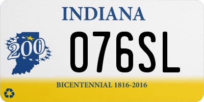 IN license plate 076SL