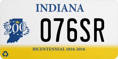 IN license plate 076SR