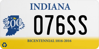 IN license plate 076SS