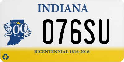IN license plate 076SU