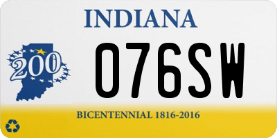 IN license plate 076SW