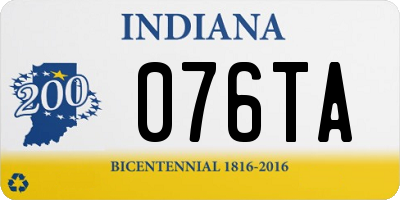 IN license plate 076TA