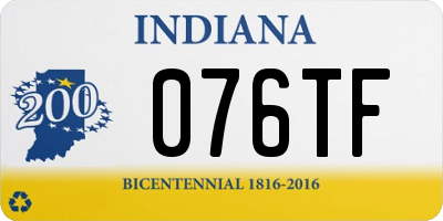 IN license plate 076TF