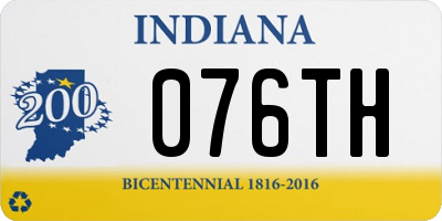 IN license plate 076TH