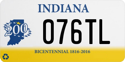 IN license plate 076TL