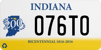 IN license plate 076TO