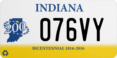 IN license plate 076VY