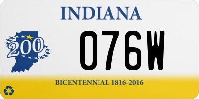 IN license plate 076W