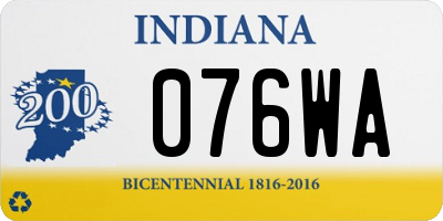 IN license plate 076WA