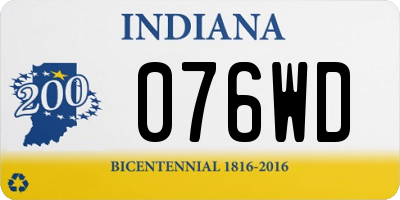 IN license plate 076WD