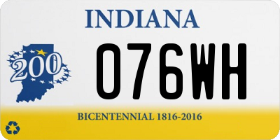 IN license plate 076WH