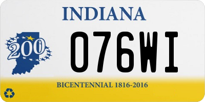 IN license plate 076WI