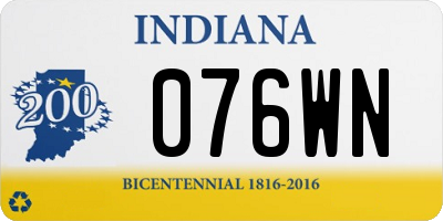 IN license plate 076WN