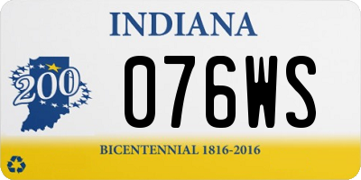 IN license plate 076WS