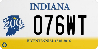 IN license plate 076WT