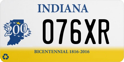 IN license plate 076XR