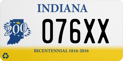 IN license plate 076XX