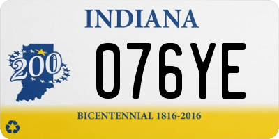 IN license plate 076YE