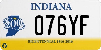 IN license plate 076YF