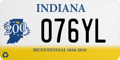IN license plate 076YL