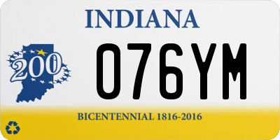 IN license plate 076YM