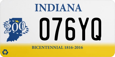 IN license plate 076YQ