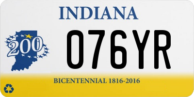 IN license plate 076YR