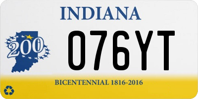 IN license plate 076YT