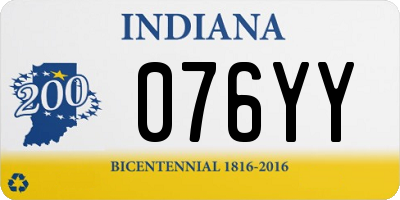 IN license plate 076YY