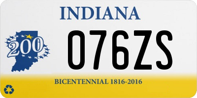 IN license plate 076ZS