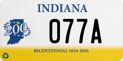 IN license plate 077A